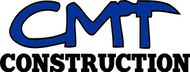 The cmt construction logo is blue and black on a white background.