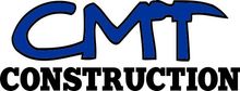 The cmt construction logo is blue and black on a white background.