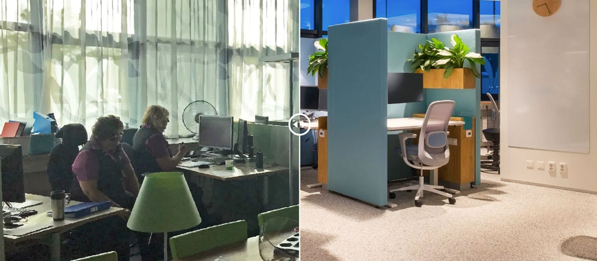 Voor en na, kantoorinrichting interieurontwerp