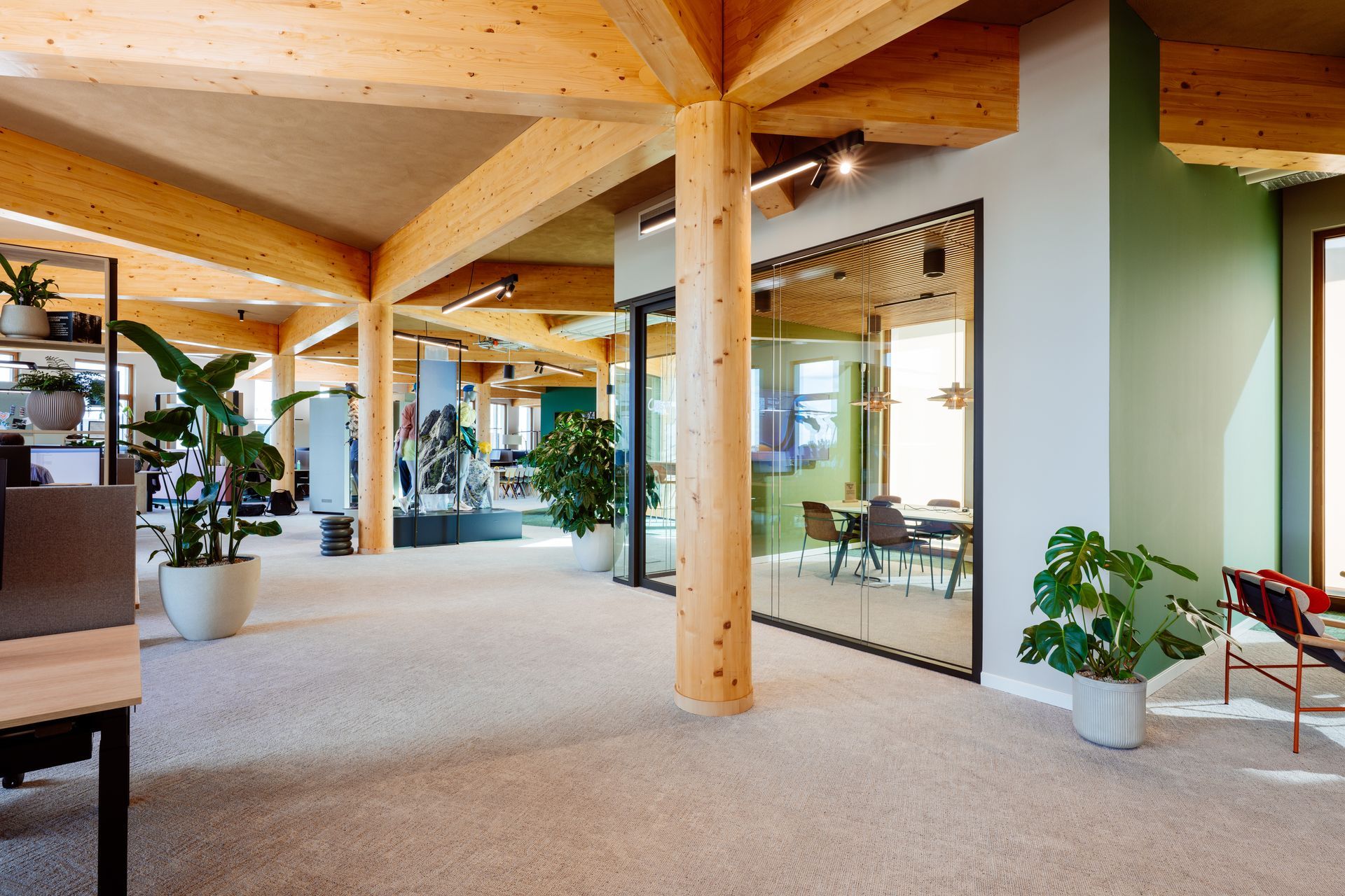 Interieurontwerp kantoor Bever, vergaderen,Biophilic design