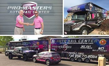 A collage of images shows a woman in a pink jacket
