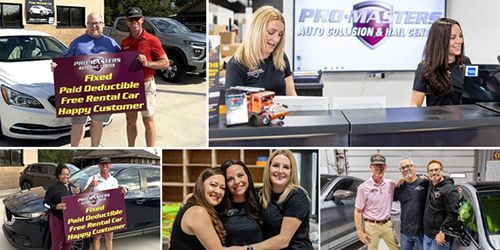 A collage of images shows a woman in a pink jacket
