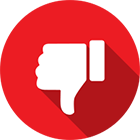 red thumbs down icon