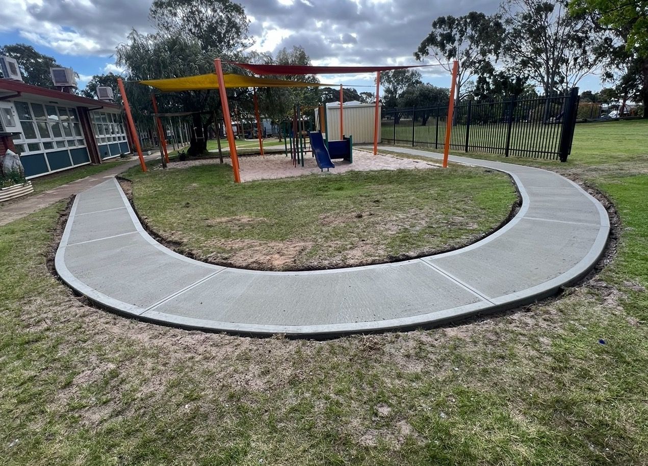 concrete path around playground in Wanneroo