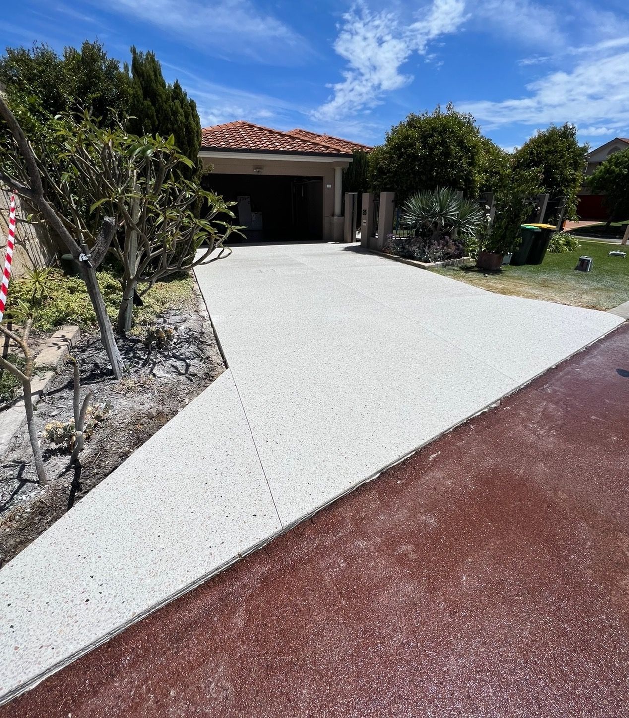Exposed aggregate driveway in the City of Wanneroo