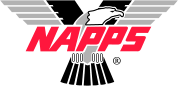The logo for napps is a black and white eagle with wings.