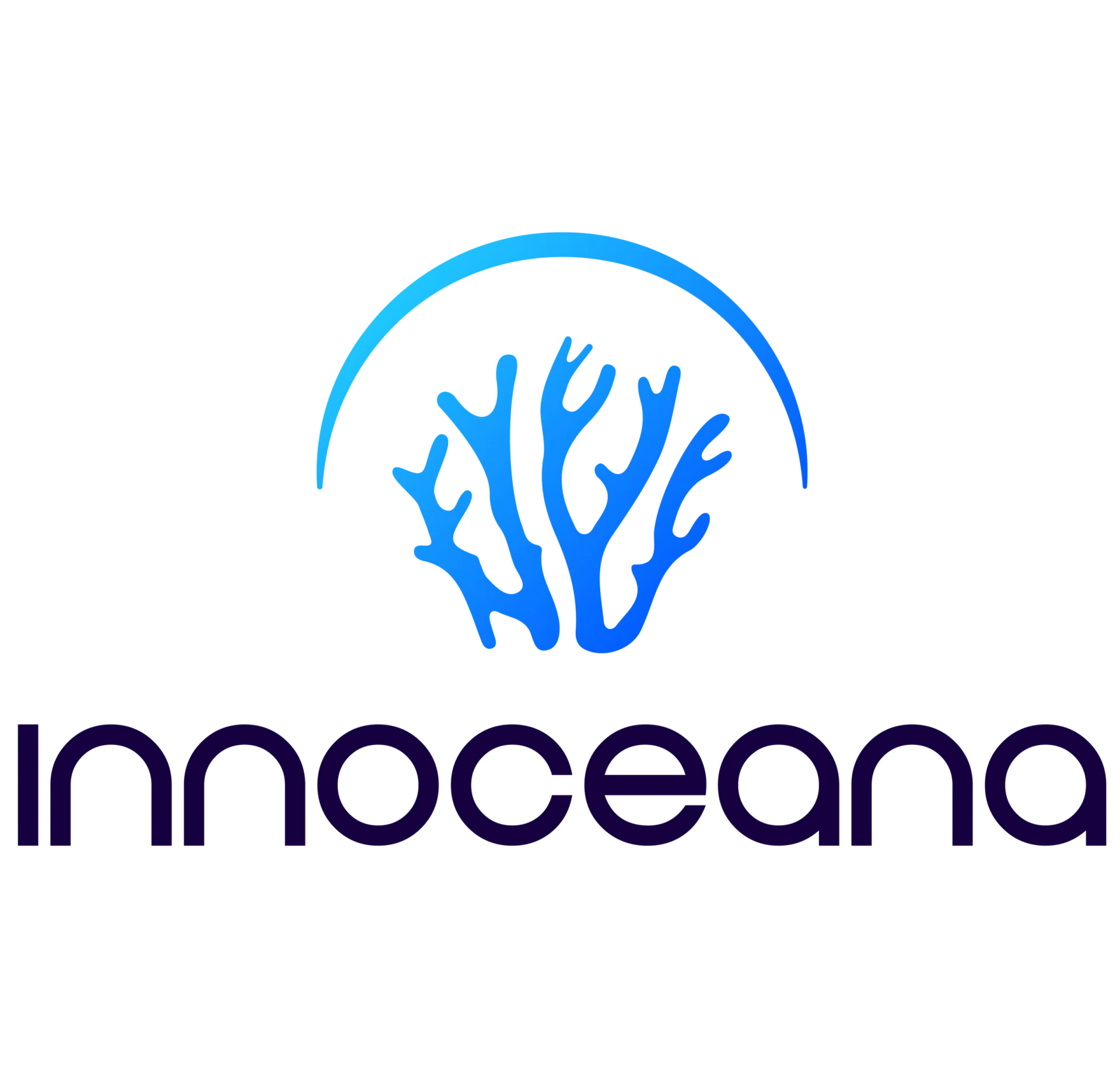 The logo for inno oceana is a blue coral in a circle.