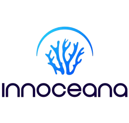 The logo for inno oceana is a blue coral in a circle.