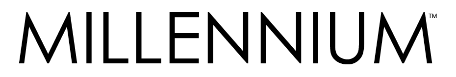 The word millennium is written in black on a white background