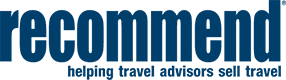 The logo for recommend helping travel advisors sell travel