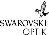 A black and white logo for swarovski optik with an eagle on it.