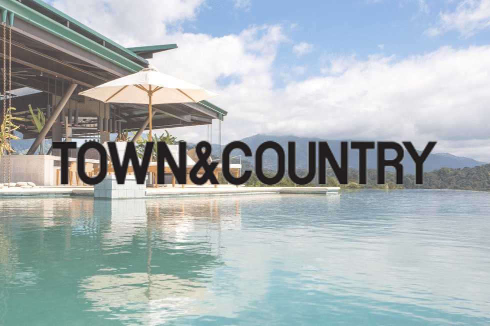 A picture of a swimming pool with the words town & country written on it.