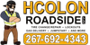 Logo for HCOLON Roadside LLC: a worker in a safety vest, phone number 267-692-4343, and services provided.