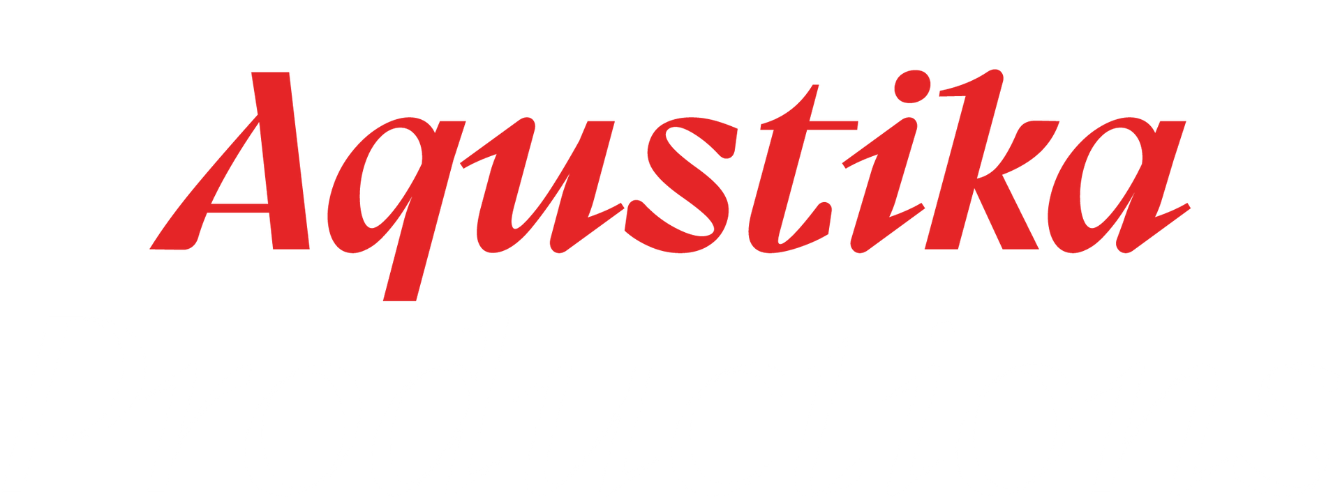 The word akustika is written in red on a white background