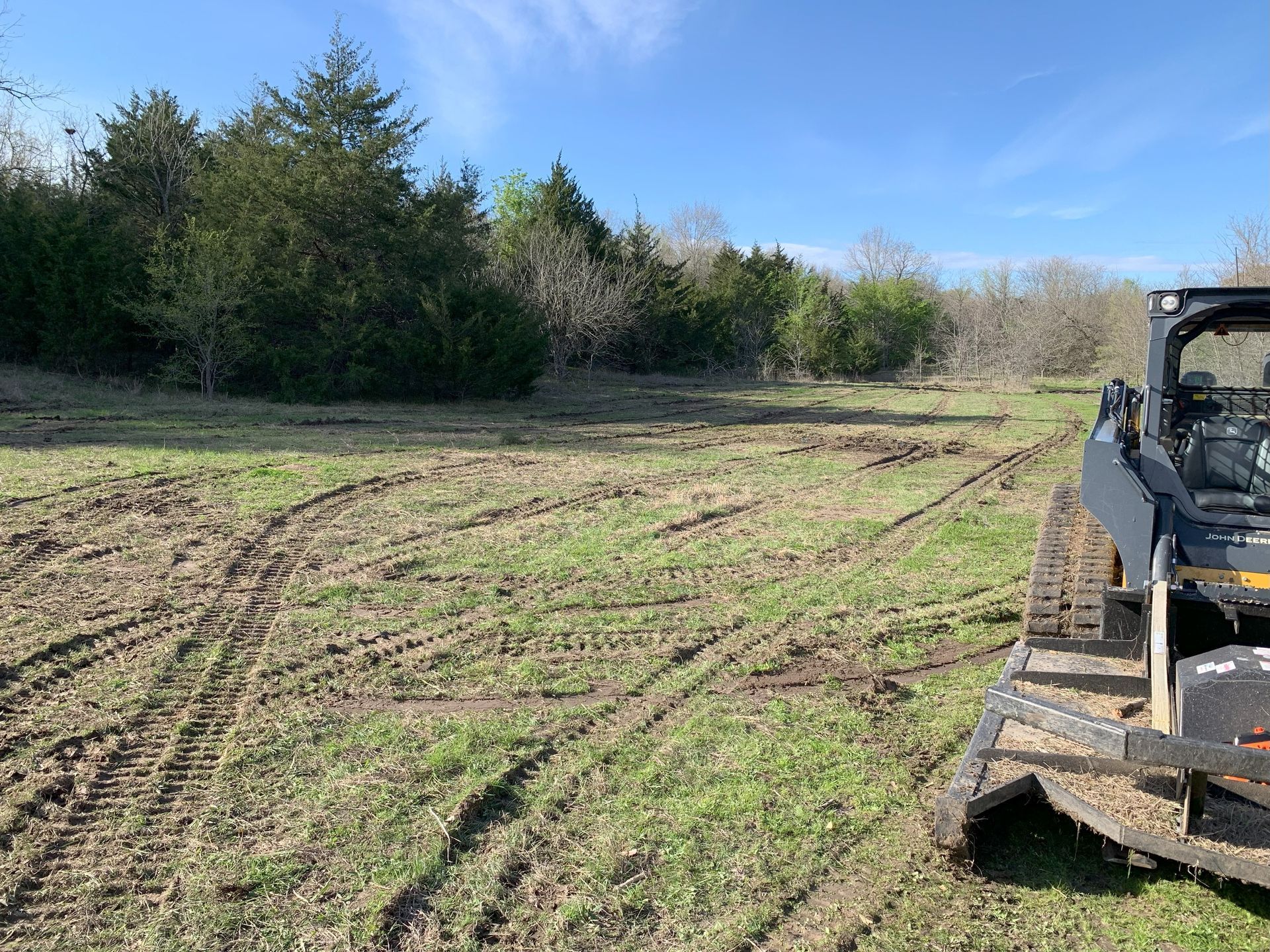 Pasture clearing, land excavation.