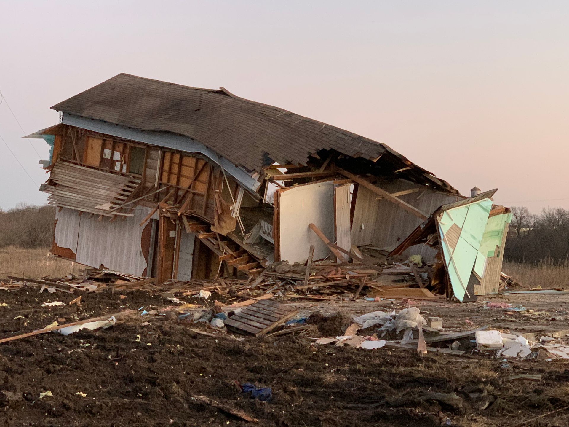 House demolition, excavation.