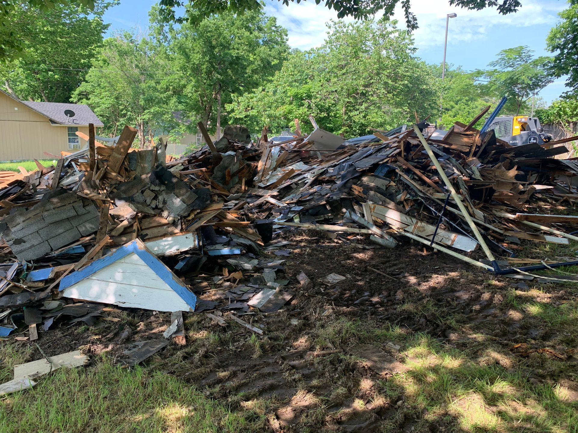 Home demolition, excavation