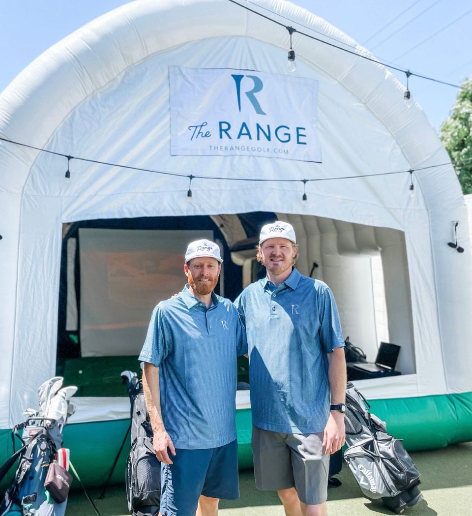 Jake and Blake, Owners of The Range Golf, a Dallas Golf Simulator rental company.