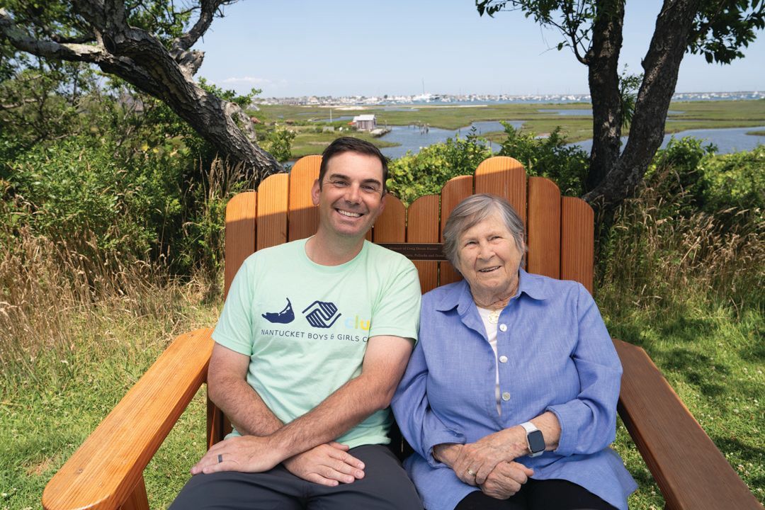 Hays (right) with Nancket Boys & Girls Club CEO Jamie Foster.