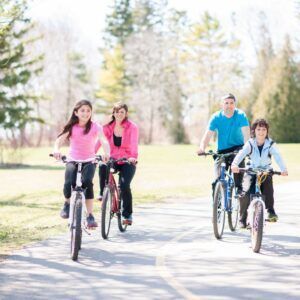 family biking