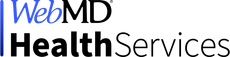 WebMD Health Services logo. Blue and black text.
