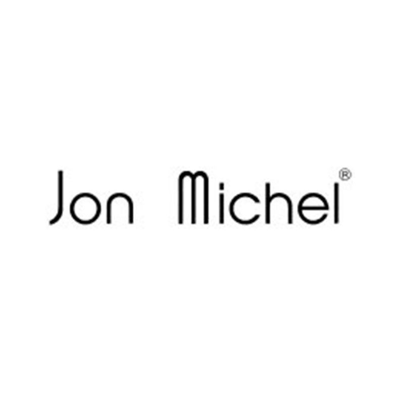 Das Logo von Jon Michel ist auf weißem Hintergrund.
