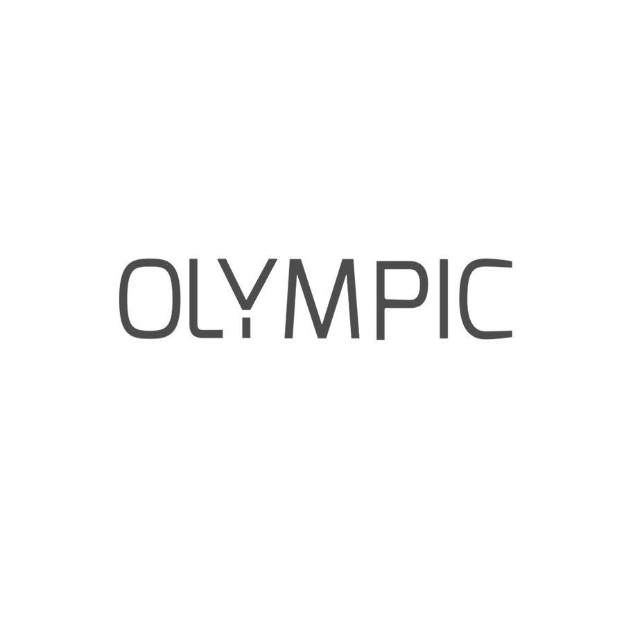 Das Wort „Olympic“ steht auf weißem Hintergrund.