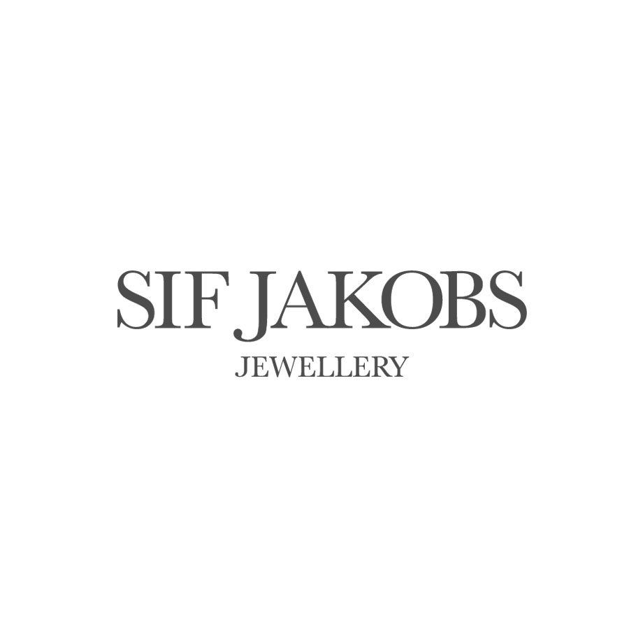 Das Logo für Sif Jakobs Schmuck steht auf weißem Hintergrund.