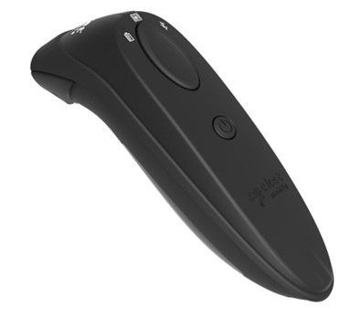 Schwarzer, handgeführter Barcode-Scanner mit Tasten.