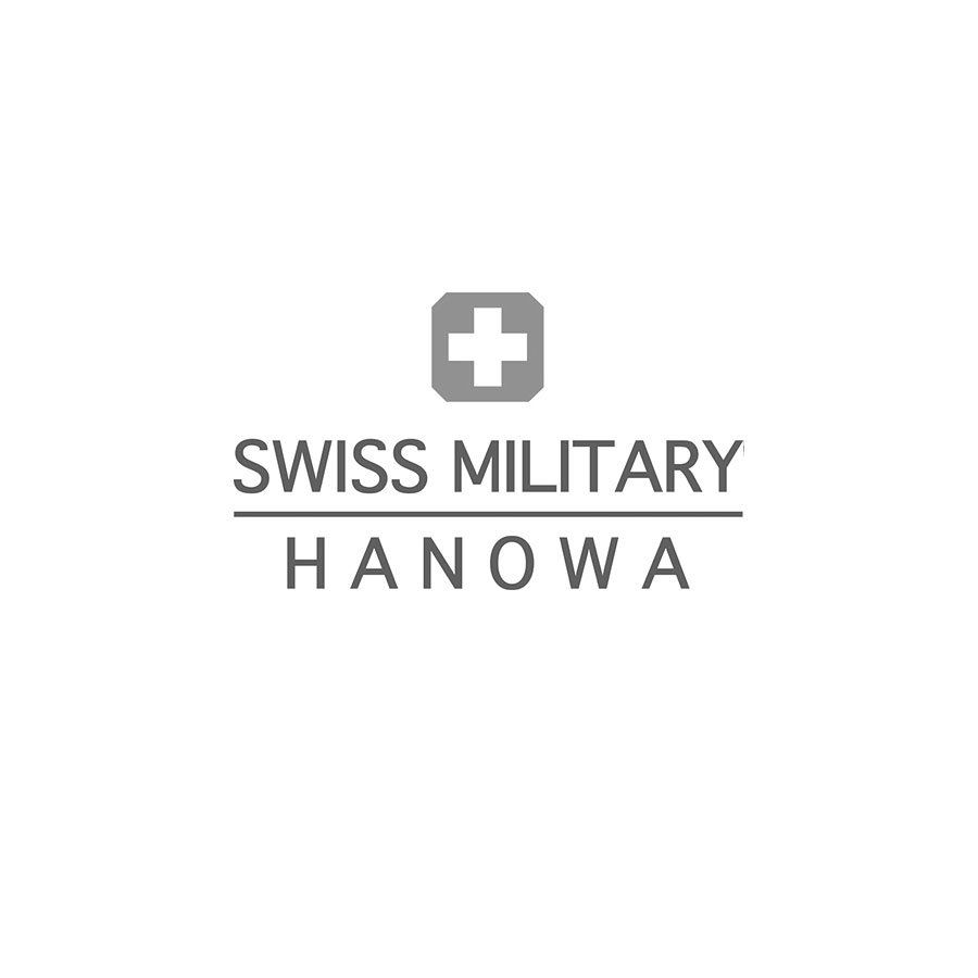 Schweizer Militär Hanowa Logo auf weißem Hintergrund