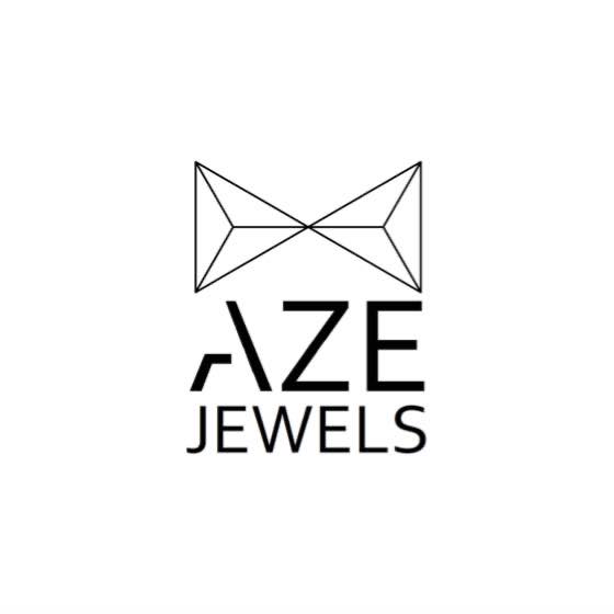 Ein schwarz-weißes Logo für ein Unternehmen namens Aze Jewels.