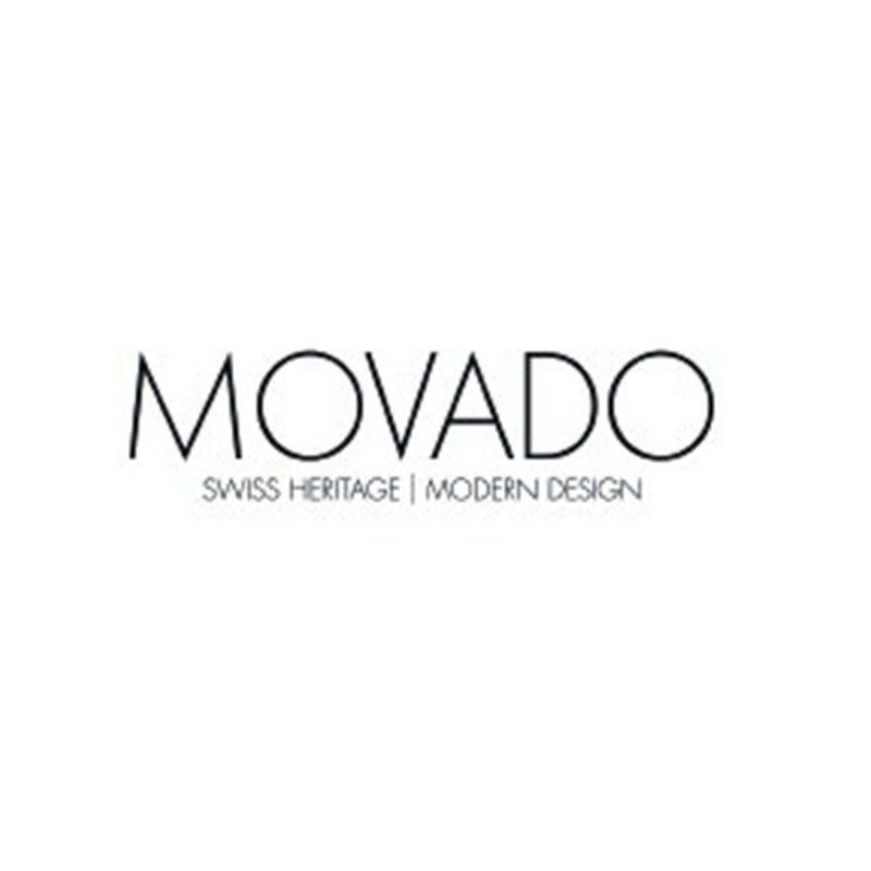 Ein schwarz-weißes Logo für das moderne Design von Movado Swiss Heritage.