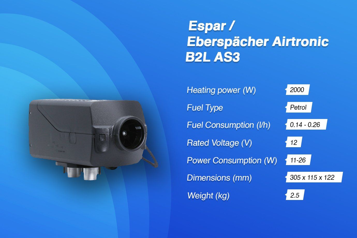 Eberspaecher Espar Airtronic B2L AS3 Specifications