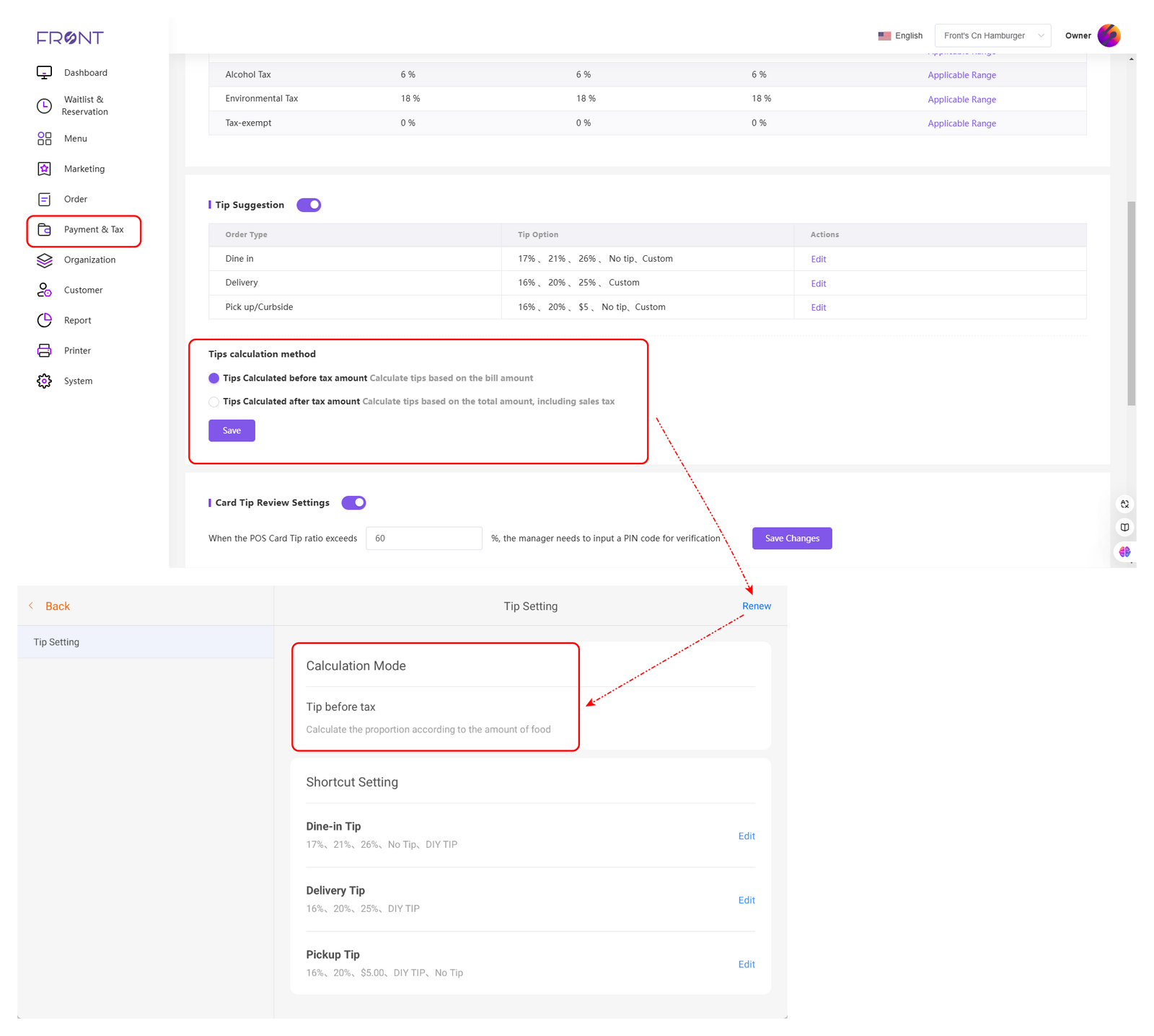 Tip Calculation Mode