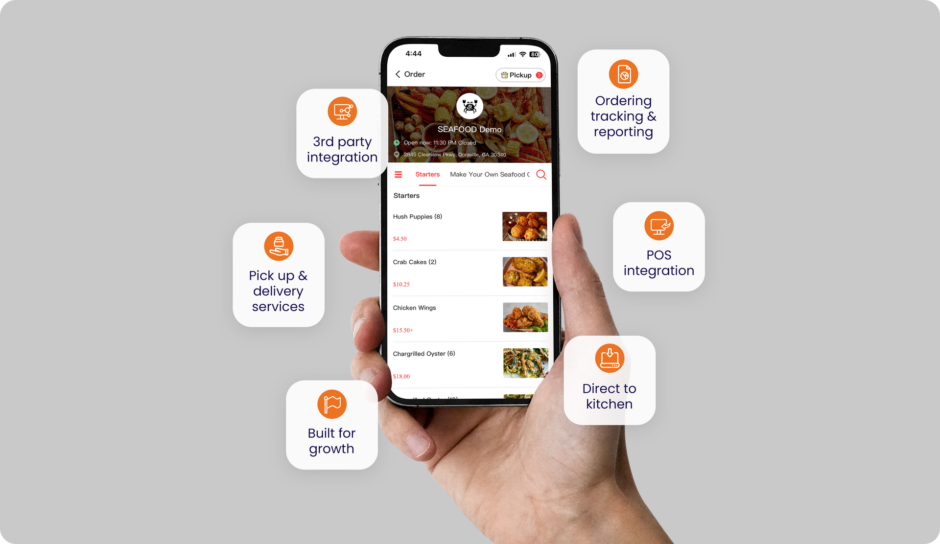 Front online order system with 6 functions