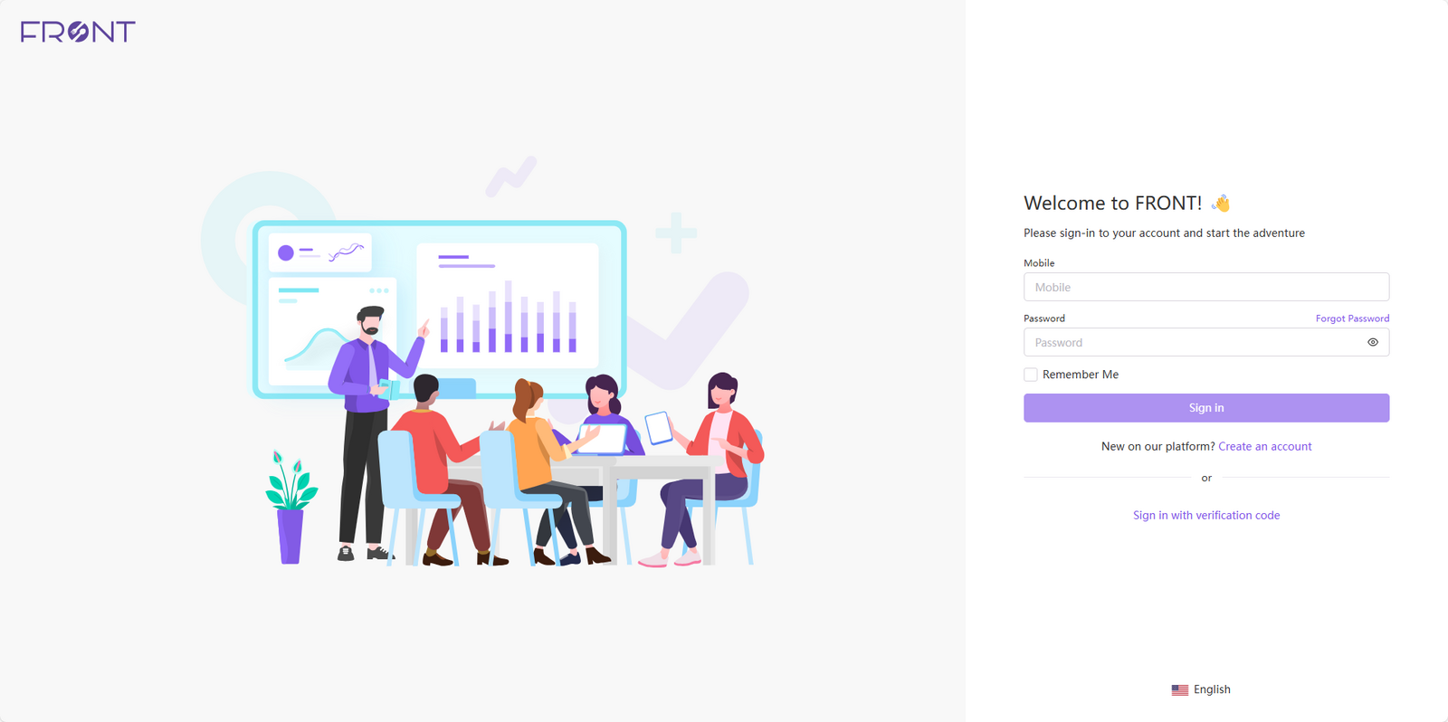 admin.fronttab.com interface