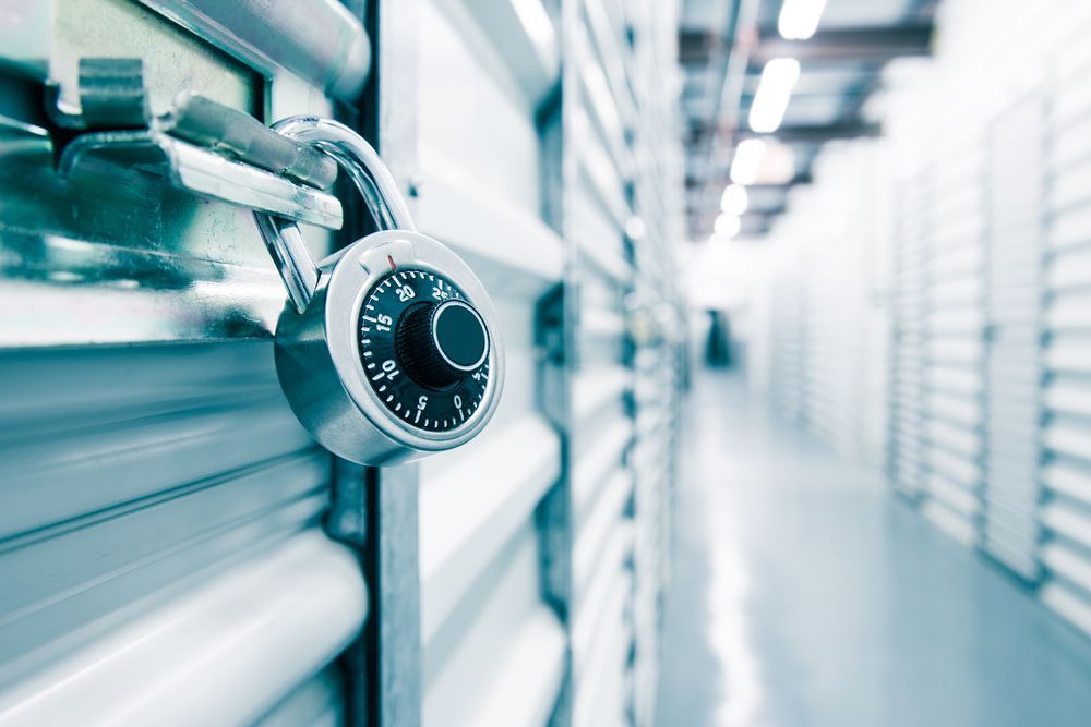 Close-up of a Combination Lock on a Storage Unit Door — Cairns Locksmiths in Gordonvale, QLD