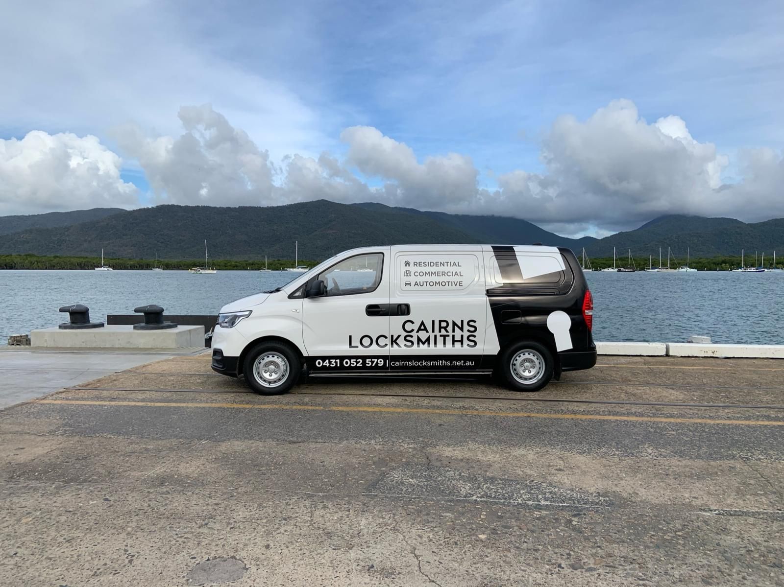 White and black Cairns Locksmiths van— Cairns Locksmiths in Edmonton, QLD