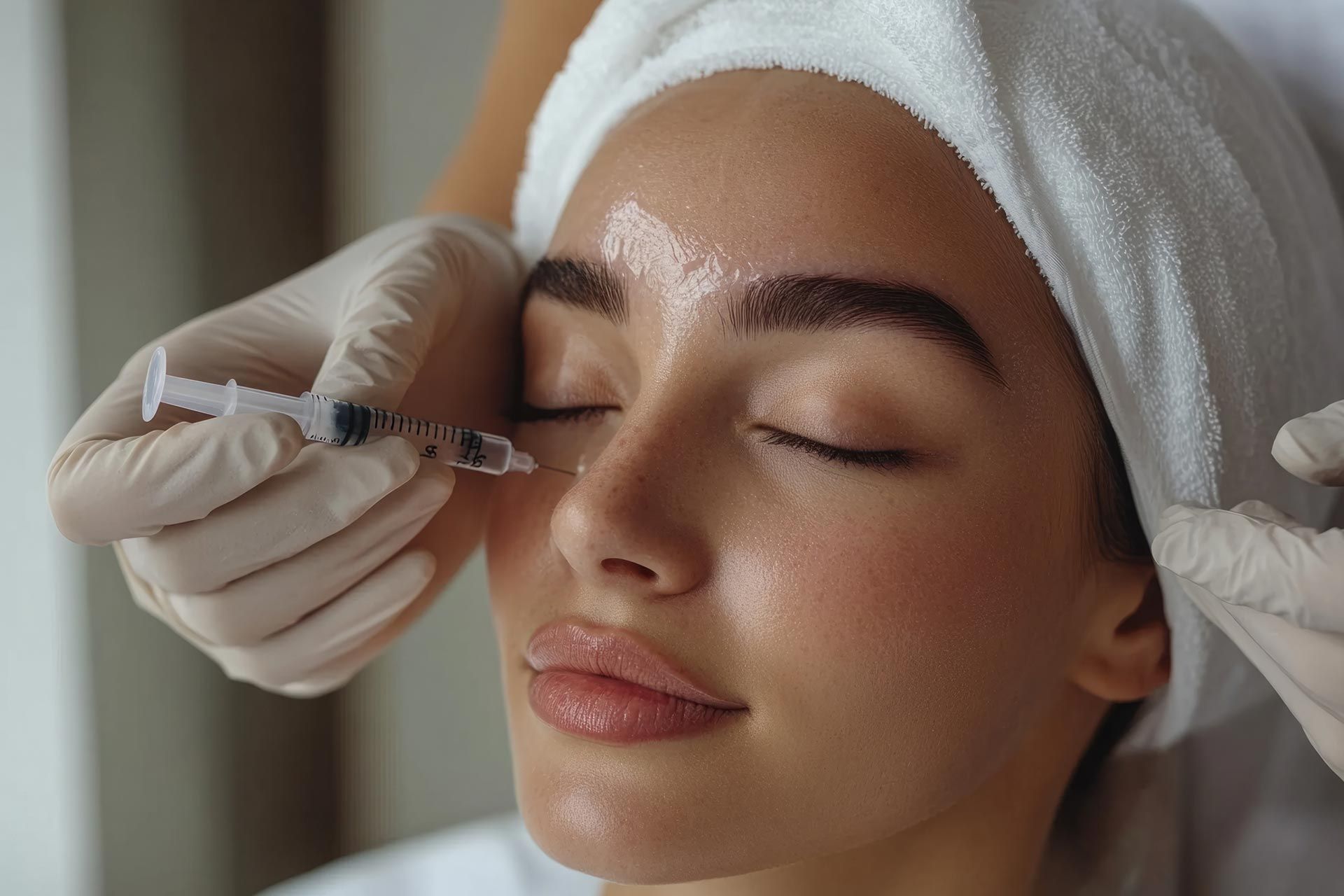 Patient receiving Juvederm injectable treatment for facial rejuvenation and smooth, youthful skin.