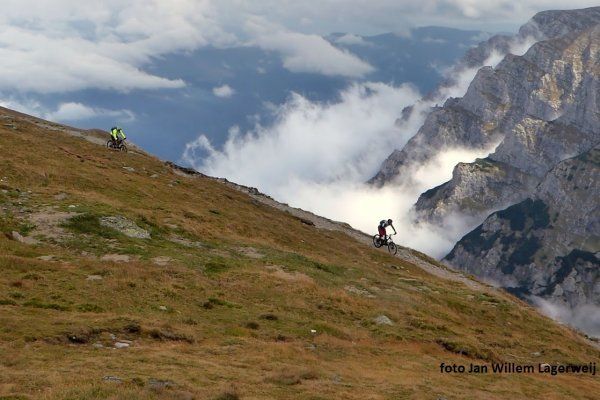 Challenging mountain bike descent in the Carpathians