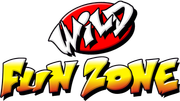 A logo for wild fun zone on a white background