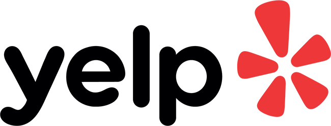 A yelp logo with a red star in the middle