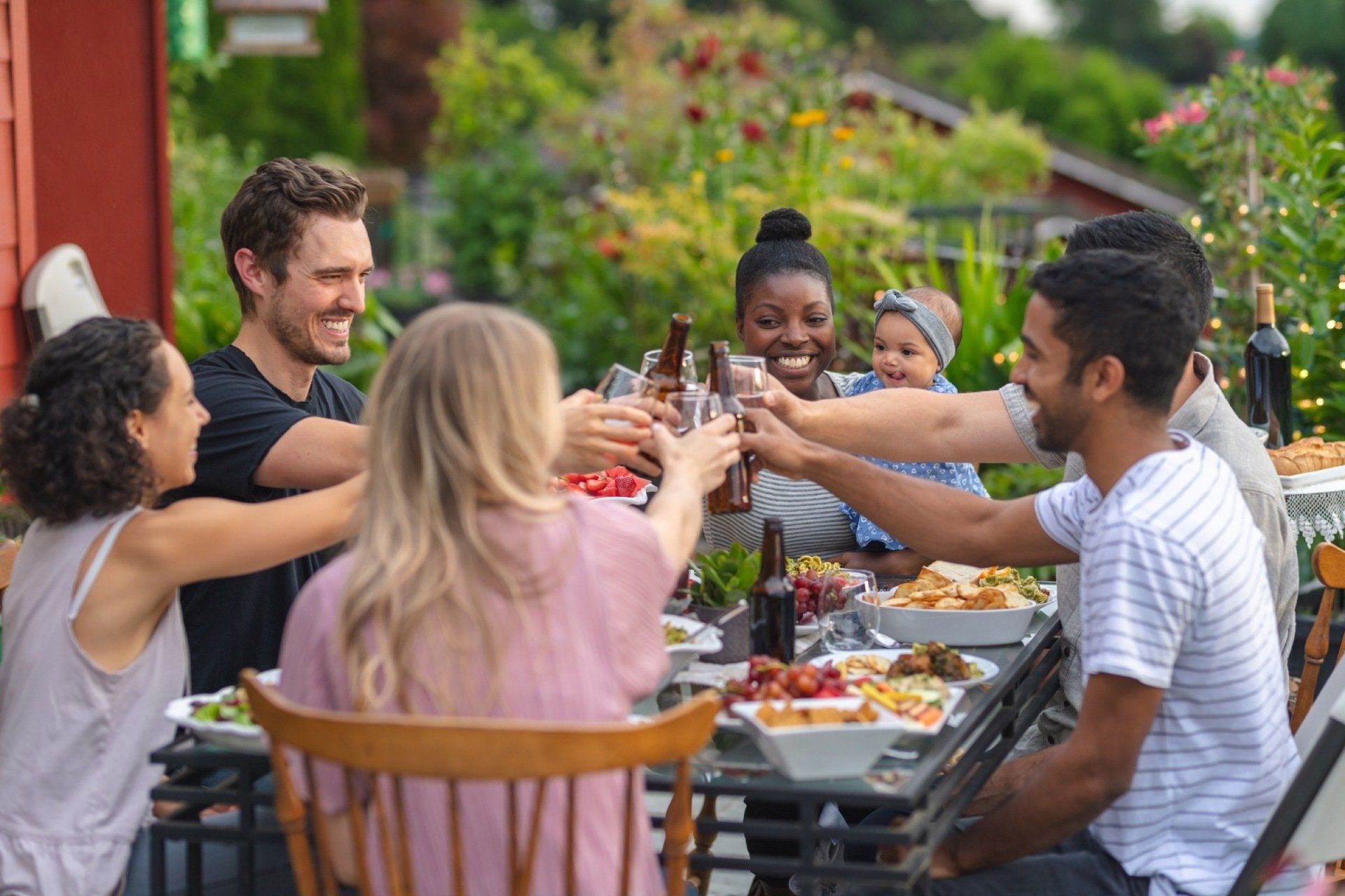 group of friends having a great time