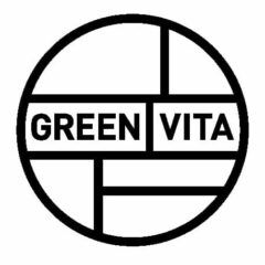 Un logotipo en blanco y negro para una empresa llamada Green Vita.