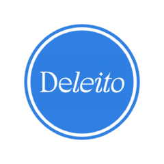 Un círculo azul con la palabra deleito en él