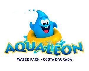 A logo for aqua leon water park cuesta dorada