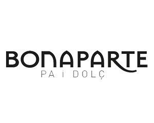 Un logotipo en blanco y negro para Bona Parte Pai Dolc sobre un fondo blanco.