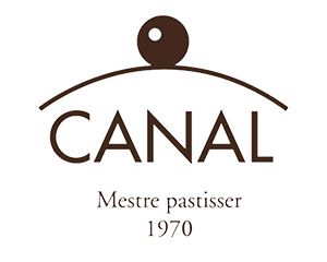 Un logotipo marrón y blanco para Canal Mestre Pastisser 1970