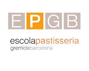 Un logotipo para epgb escolapastisseria gremidebarcelona sobre un fondo blanco.