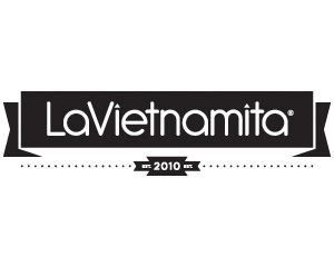 Un logotipo en blanco y negro para una empresa llamada La Vietnamita.
